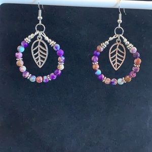 21341 Purple Imperial Jasper Earrings